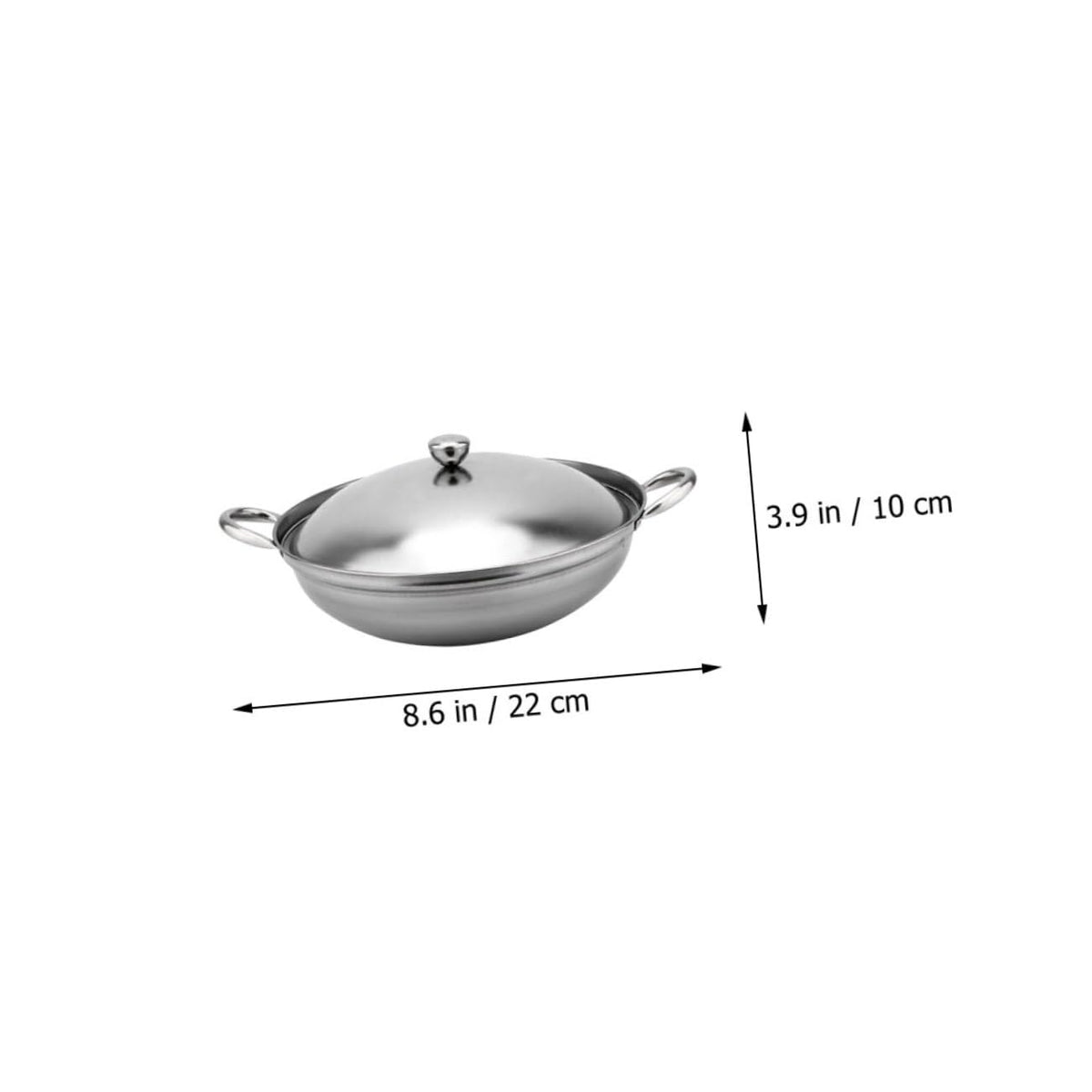 Stainless Steel Double Handle Cooking Pot with Lid D140145
