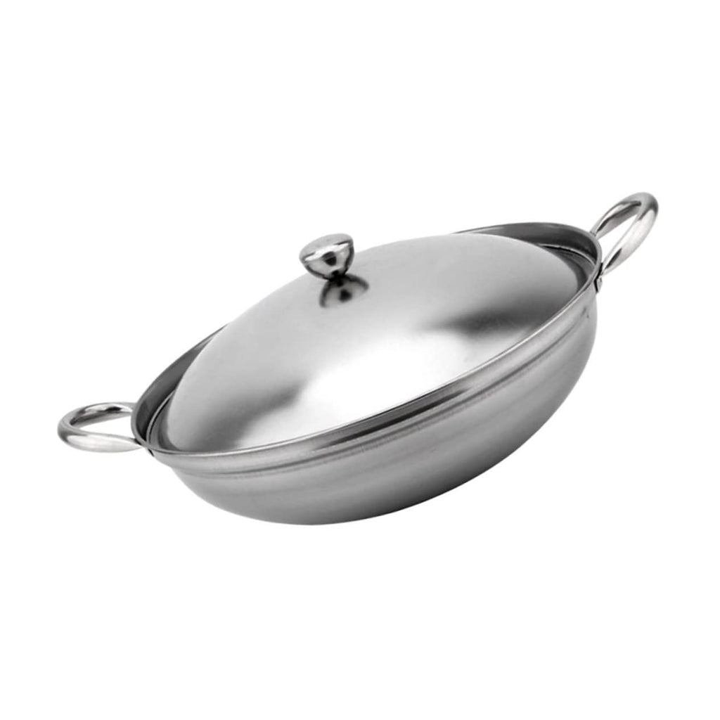 Stainless Steel Double Handle Cooking Pot with Lid D140145