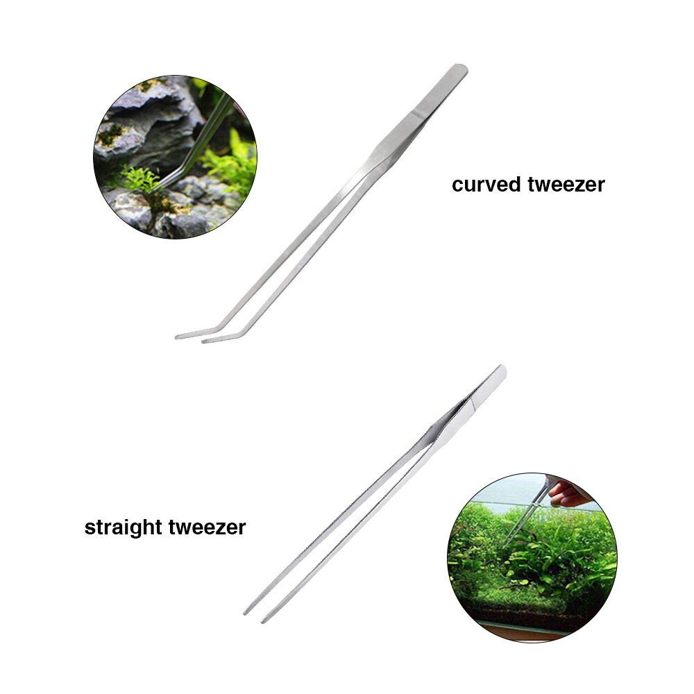 5 in 1 Aquarium Scissors Tweezers Spatula Stainless Steel Aquascaping Tools I4072