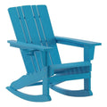 Blue Plastic Adirondack Rocking Chair with Cupholder C1851