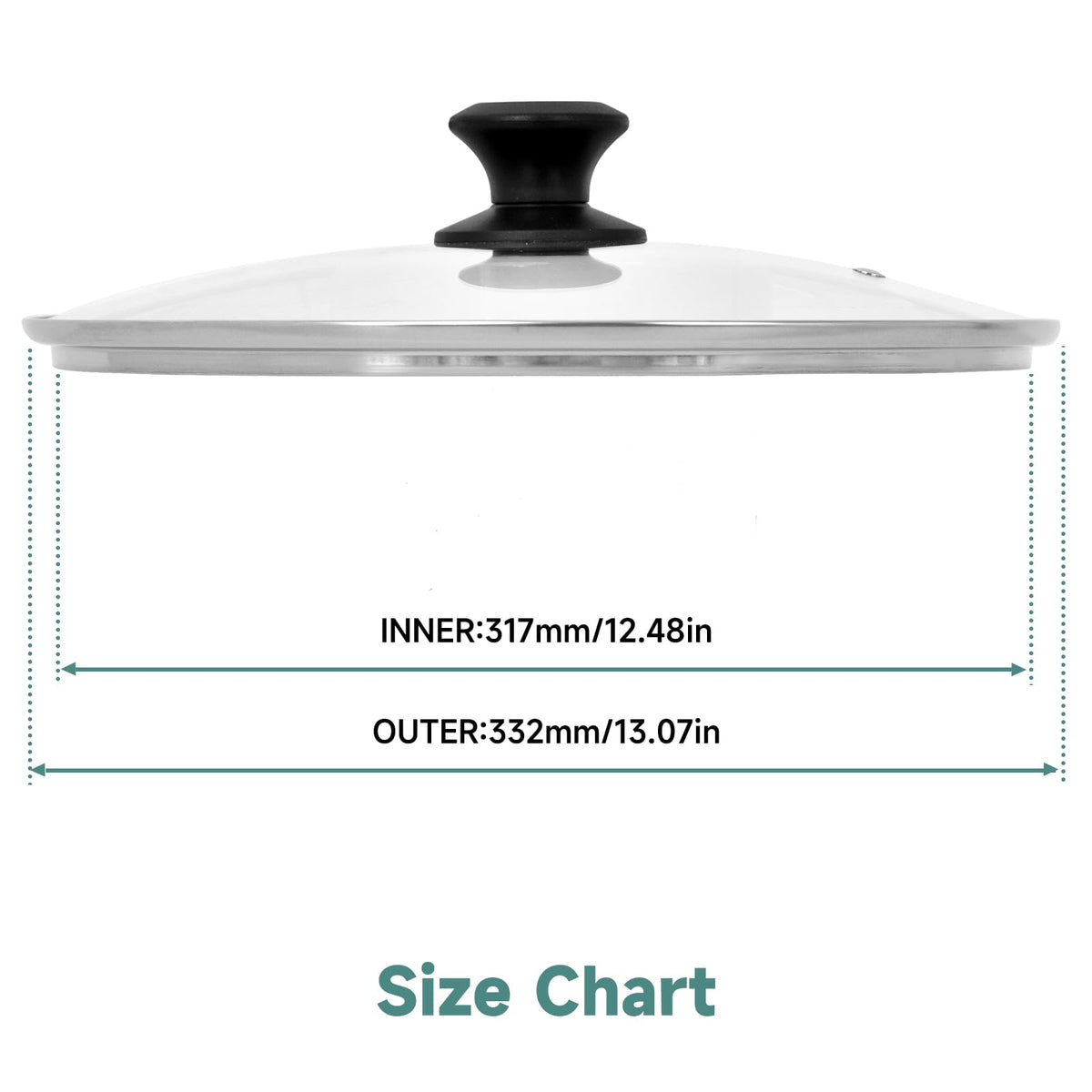 13 In Tempered Glass Lid for Cookware S5540