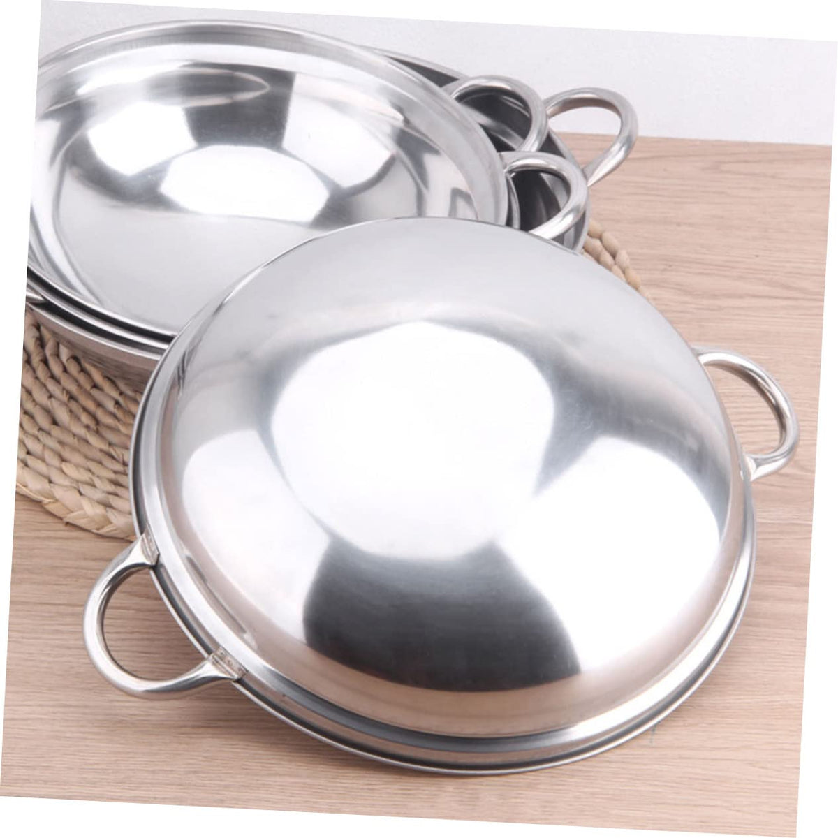 Stainless Steel Double Handle Cooking Pot with Lid D140145