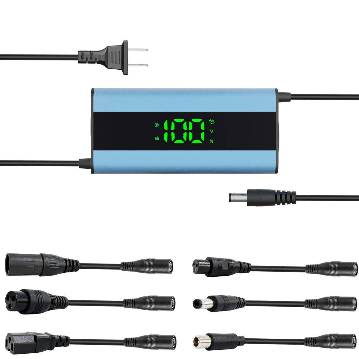 54.6V 2A Electric Scooter Charger with 6-in-1 Universal Plug V495