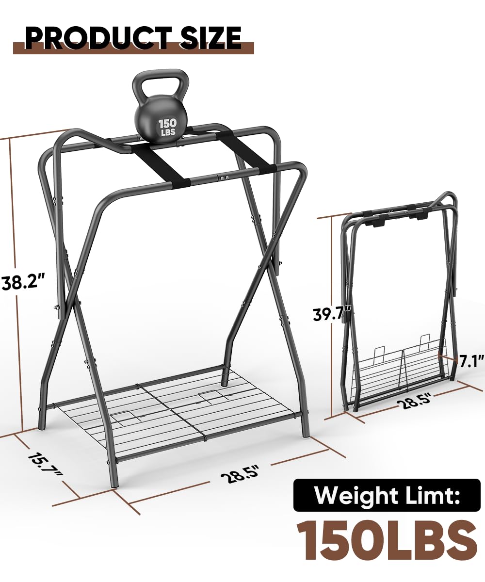 Foldable Saddle Rack with Storage C281608