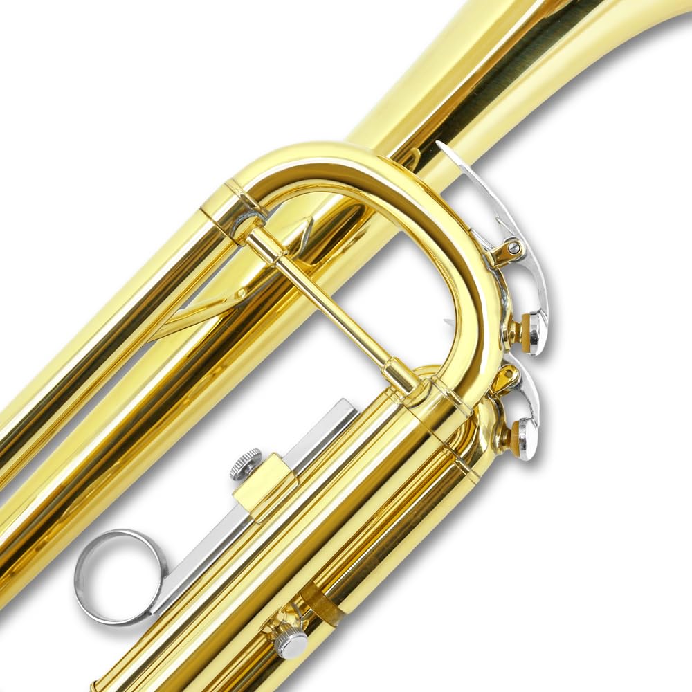 Standard Trumpet Set with Carrying Hard Case, 7C Mouthpiece, Cleaning Cloth and Gloves R96467
