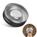 Black 2 Cups Stainless Steel Non-Slip Dog Slow Feeder Bowl Z5618