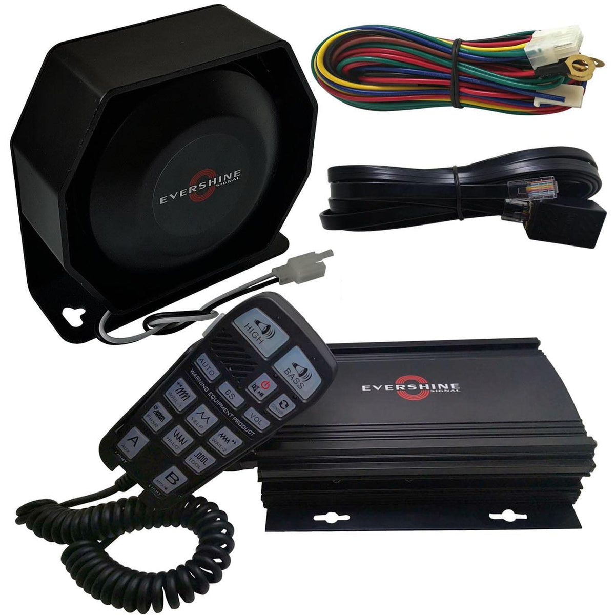 100W Police Siren and Speaker Kit with Handheld Microphone PA System Q81451