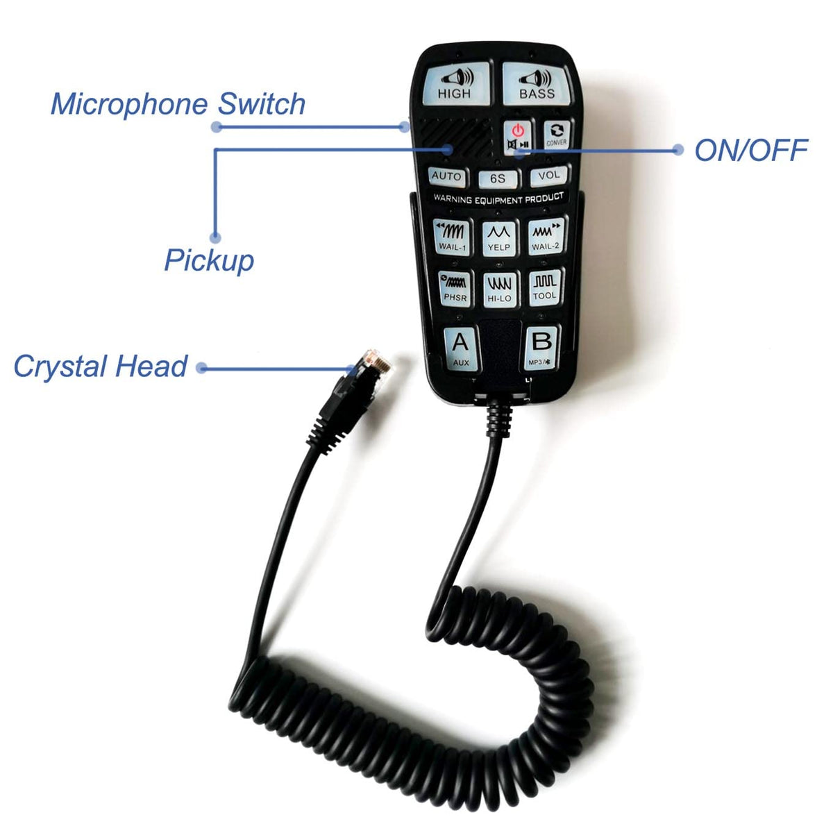 100W Police Siren and Speaker Kit with Handheld Microphone PA System Q81451