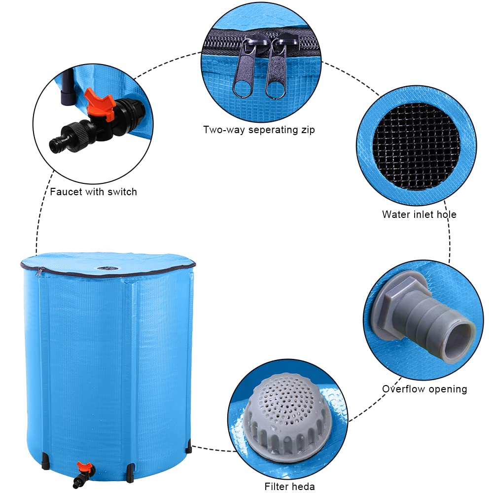 50 Gallon Folding Rain Barrel with Filter N429