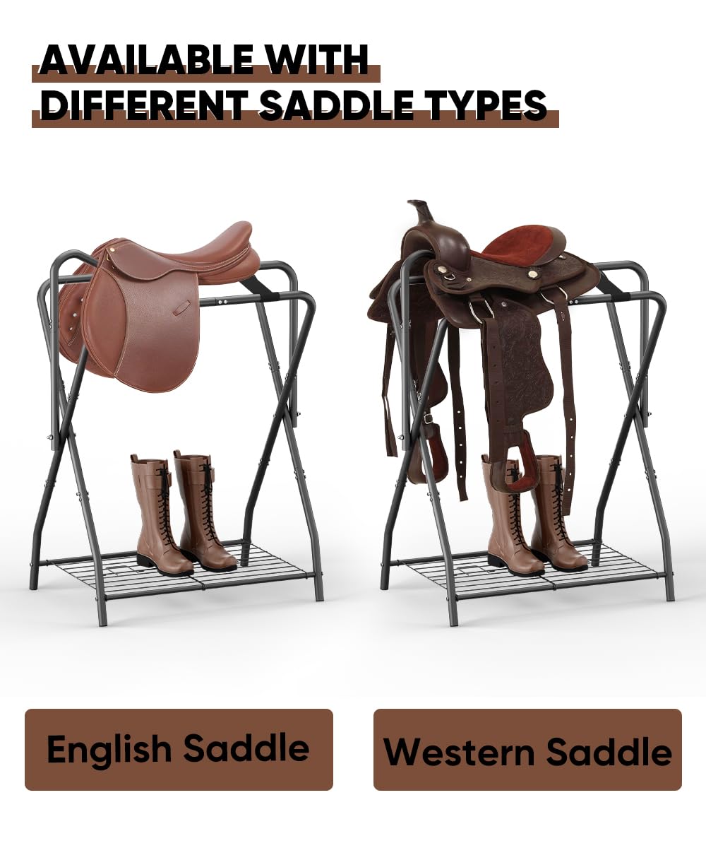 Foldable Saddle Rack with Storage C281608