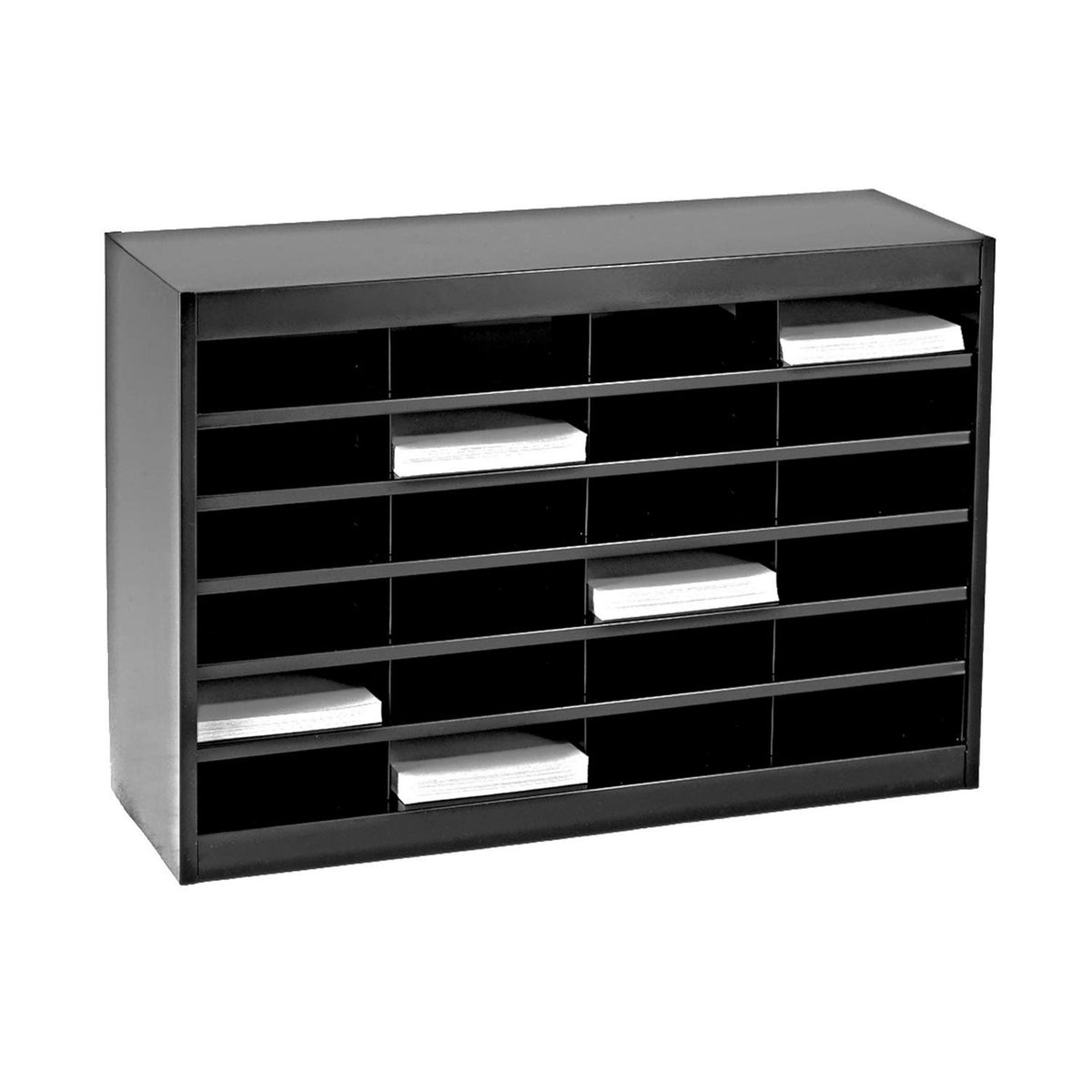 Black 24 Compartment Steel Mail Sorter I905