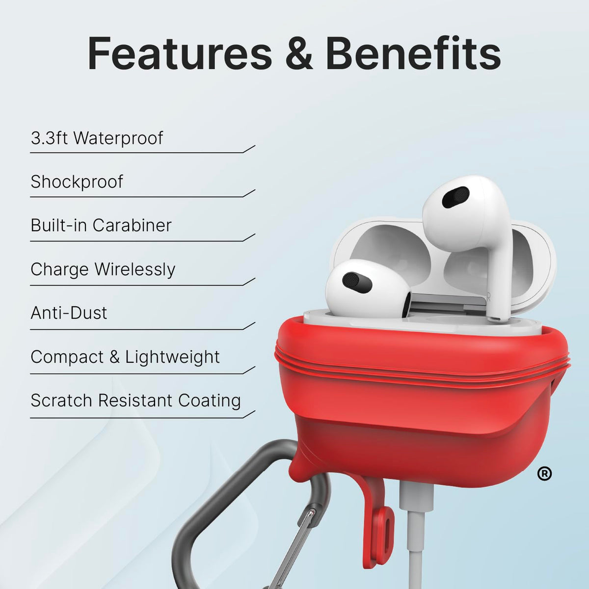 Waterproof AirPods 3rd Generation Case with Carabiner U783174