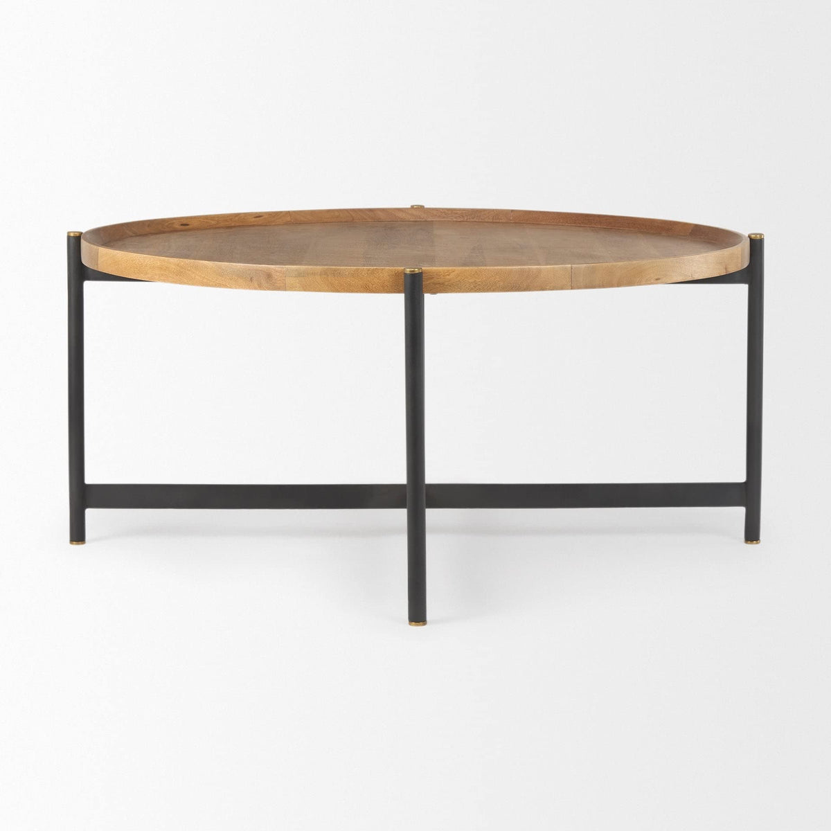 Medium Brown Solid Wood Round Coffee Table K4658
