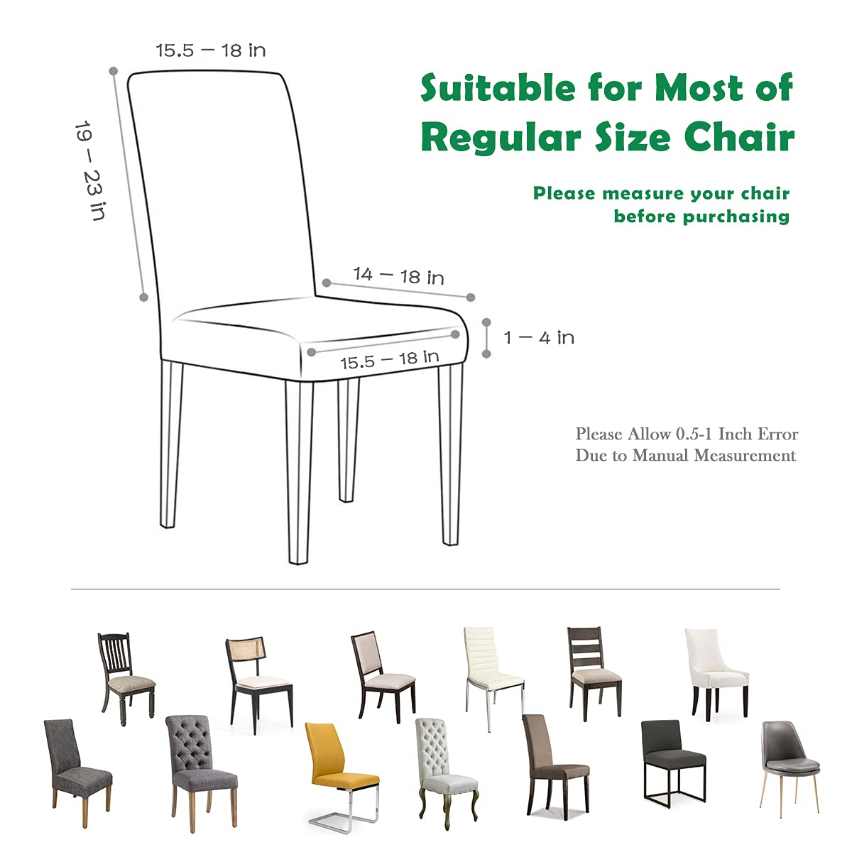 Black 6 Pack Dining Chair Covers L720