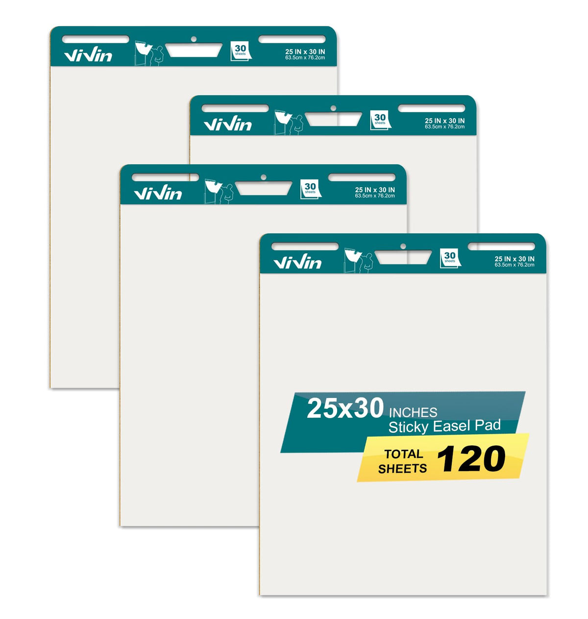 25 x 30 Inches Self Stick Easel Pad, 4 Pads S9027