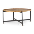 Medium Brown Solid Wood Round Coffee Table K4658