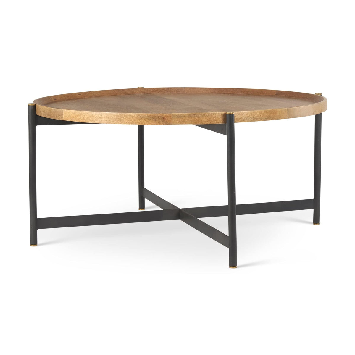 Medium Brown Solid Wood Round Coffee Table K4658