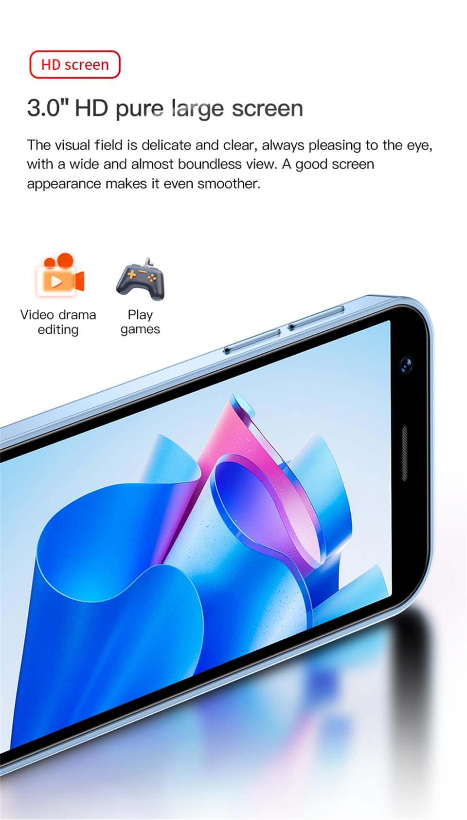 3.0 inch Mini Smartphone 4G LTE Android 10 Quad Core 2000mAh Type-C Dual SIM Purple 3GB RAM 64GB ROM Q5521
