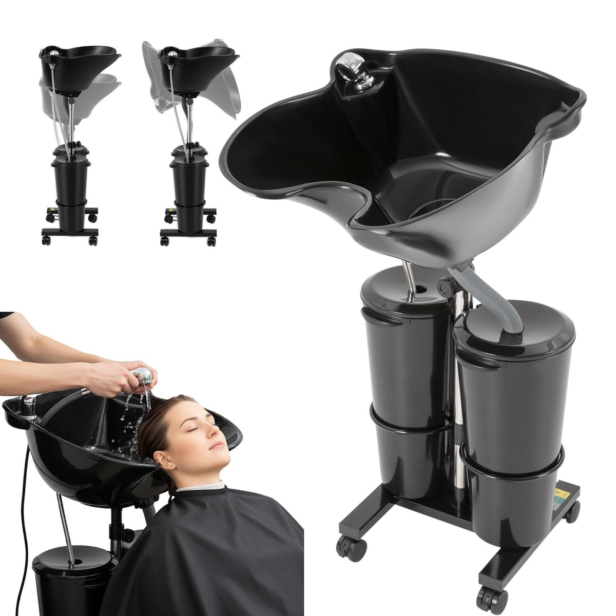 Portable Height Adjustable Shampoo Bowl with Electric Pump J4195