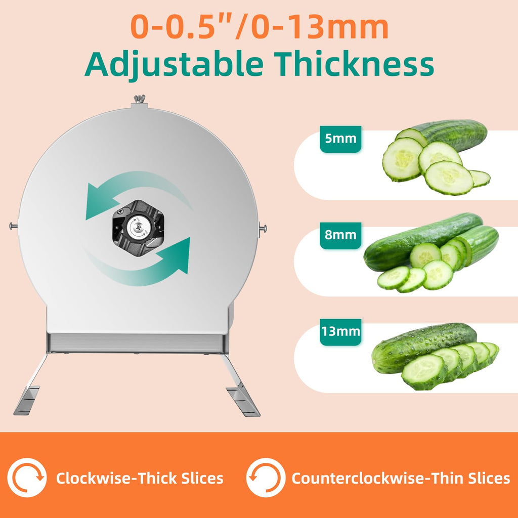 Electric Vegetable Slicer, Stainless Steel 2 IN 1 Manual & Electric Food Slicer X5612
