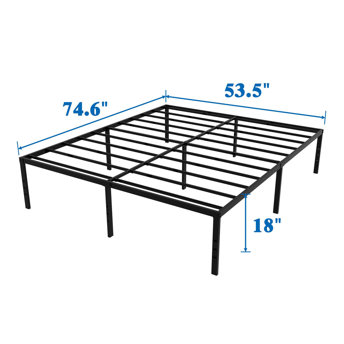 Black 18 Inch Metal Platform Full Bed Frame F315