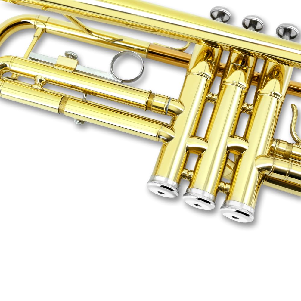 Standard Trumpet Set with Carrying Hard Case, 7C Mouthpiece, Cleaning Cloth and Gloves R96467