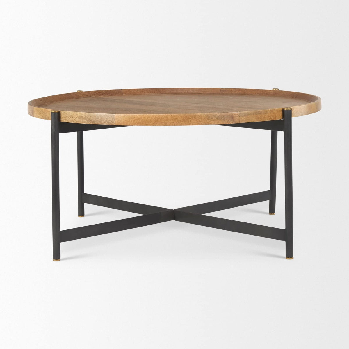 Medium Brown Solid Wood Round Coffee Table K4658
