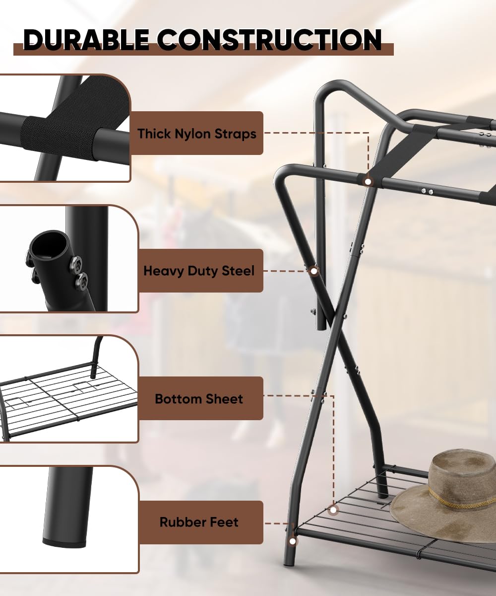 Foldable Saddle Rack with Storage C281608