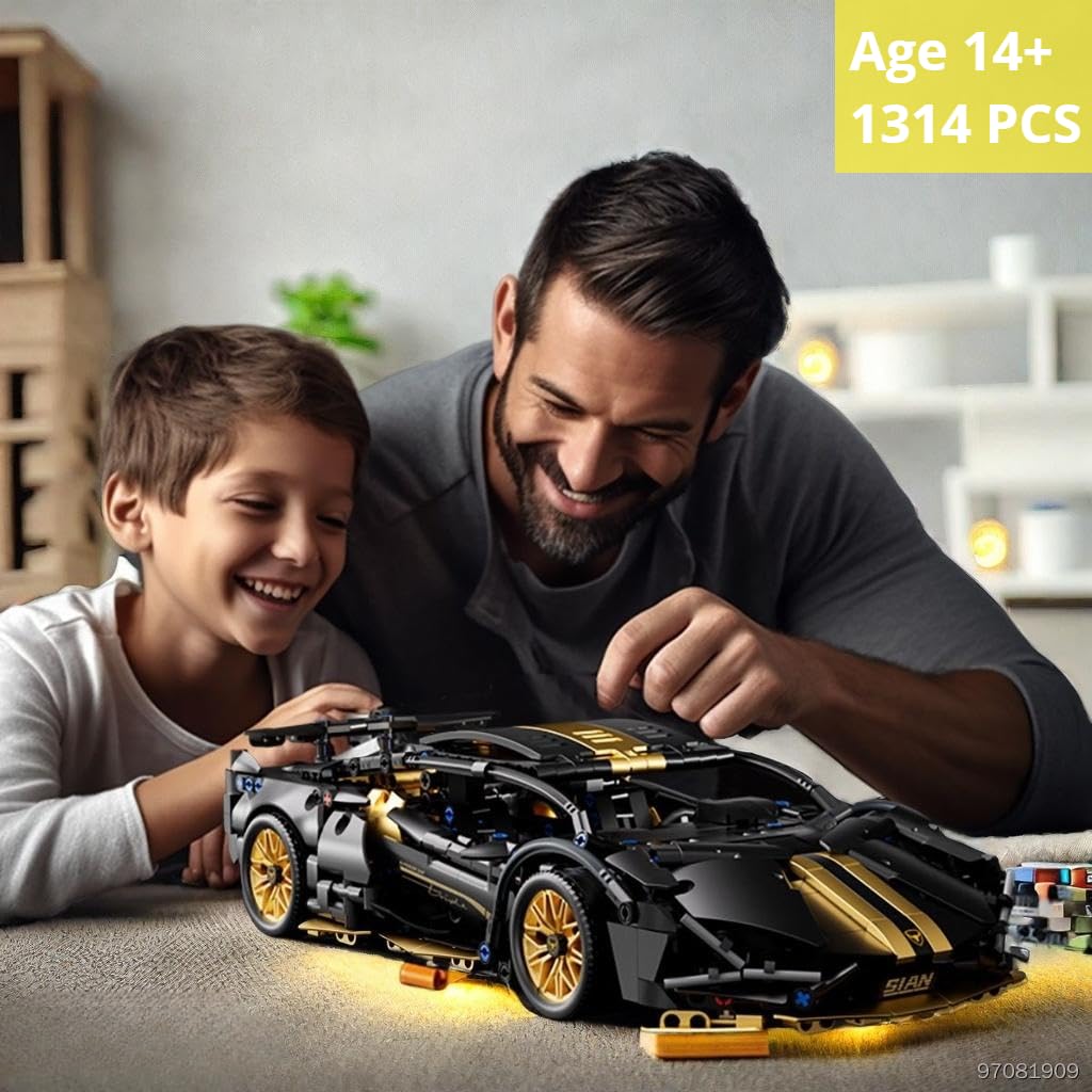 Black 1:14 Race Car Building Block Set R690548