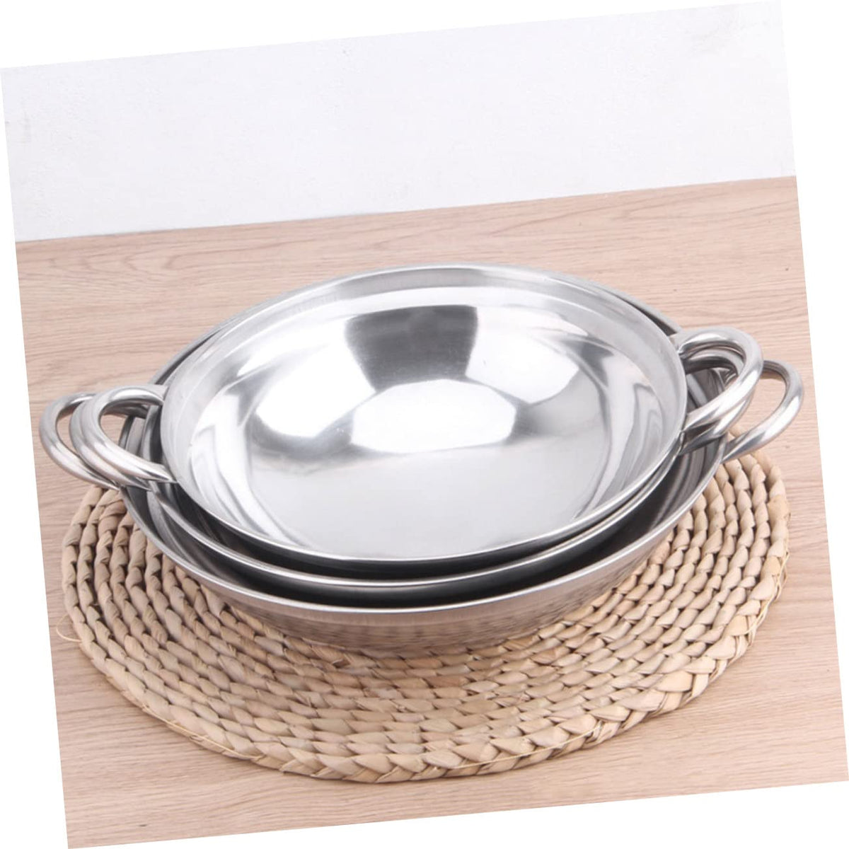 Stainless Steel Double Handle Cooking Pot with Lid D140145