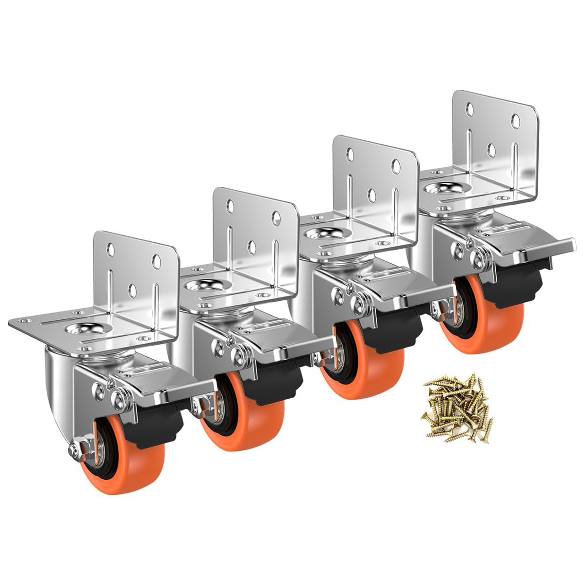 2" L-Shaped Swivel Caster Wheels Set of 4 X821