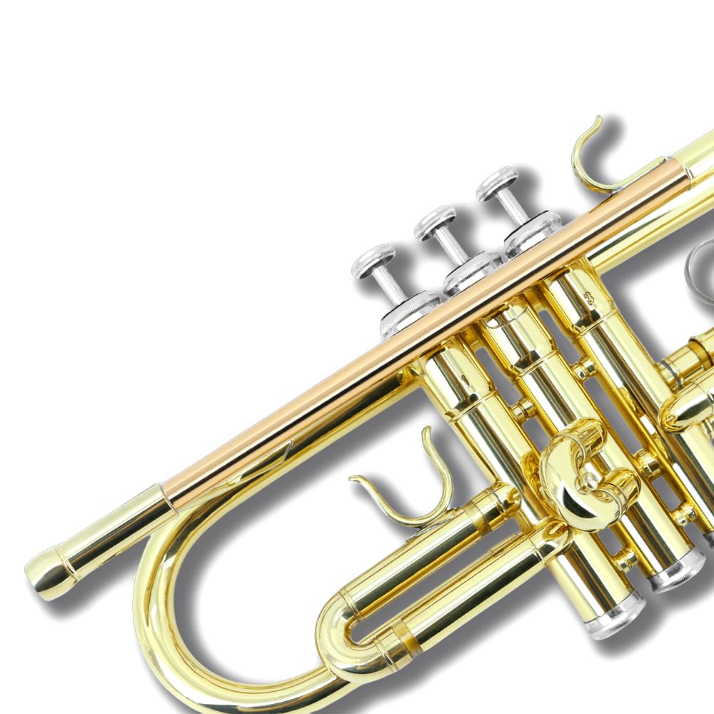 Standard Trumpet Set with Carrying Hard Case, 7C Mouthpiece, Cleaning Cloth and Gloves R96467