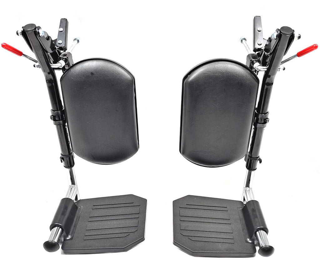 Black Wheelchair Elevating Leg Rest with Calf Pads and Composite Footplates I6212