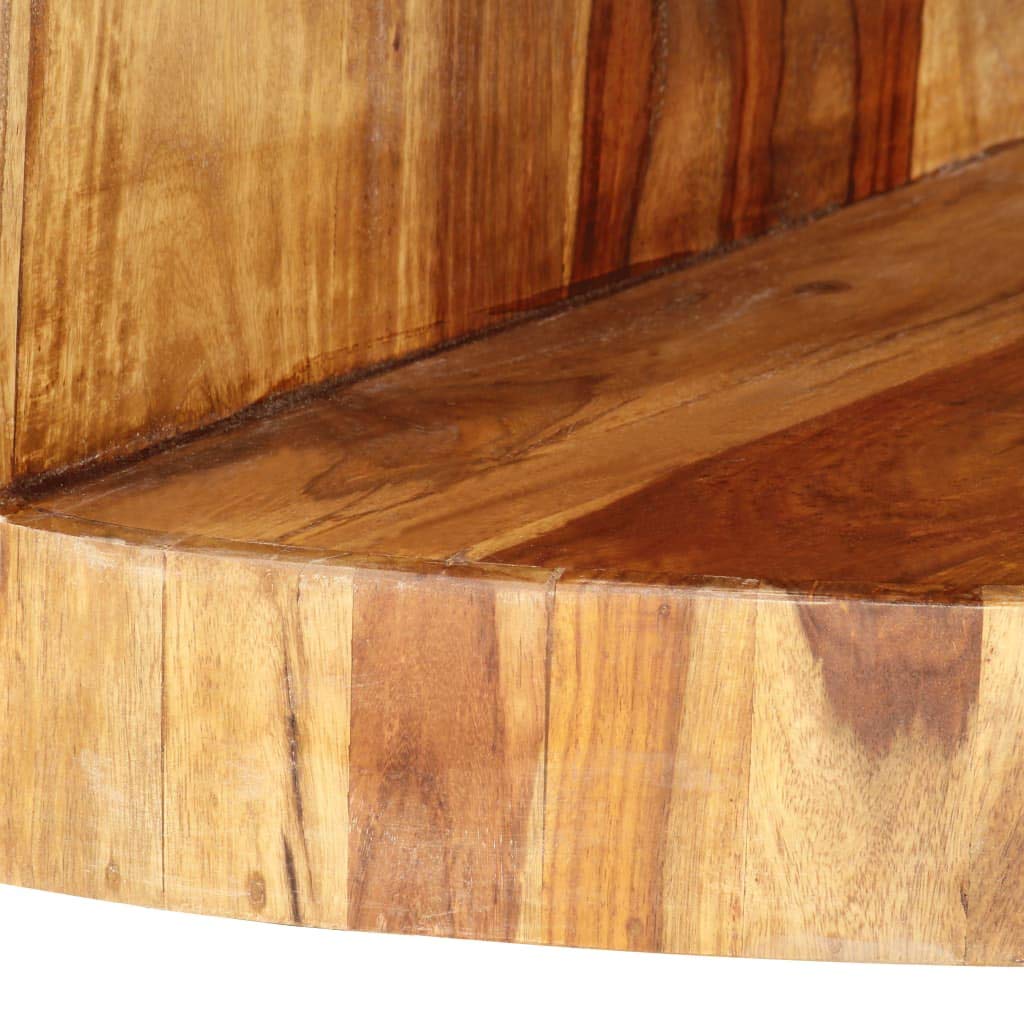 Round Coffee Table 25.6"x11.8" Solid Sheesham Wood C312