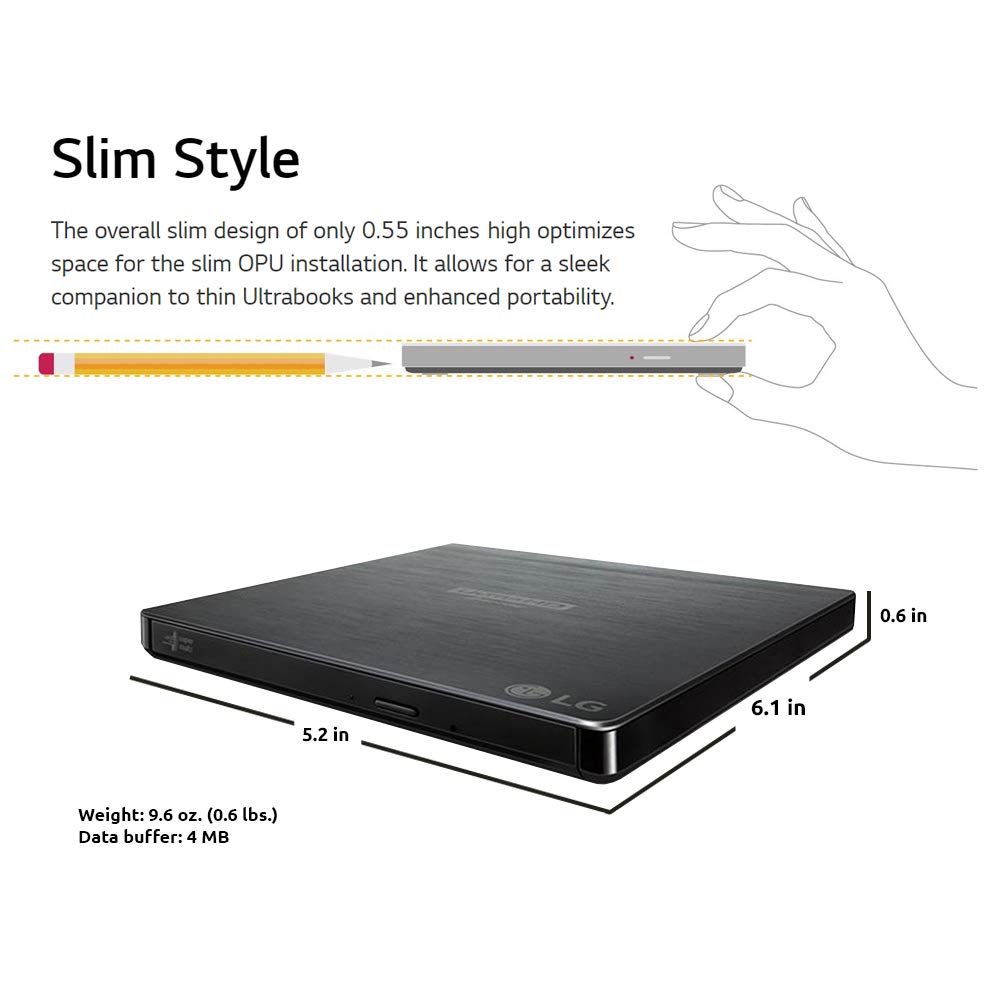 Portable 6X Ultra HD 4K Blu-ray Burner External Drive S303
