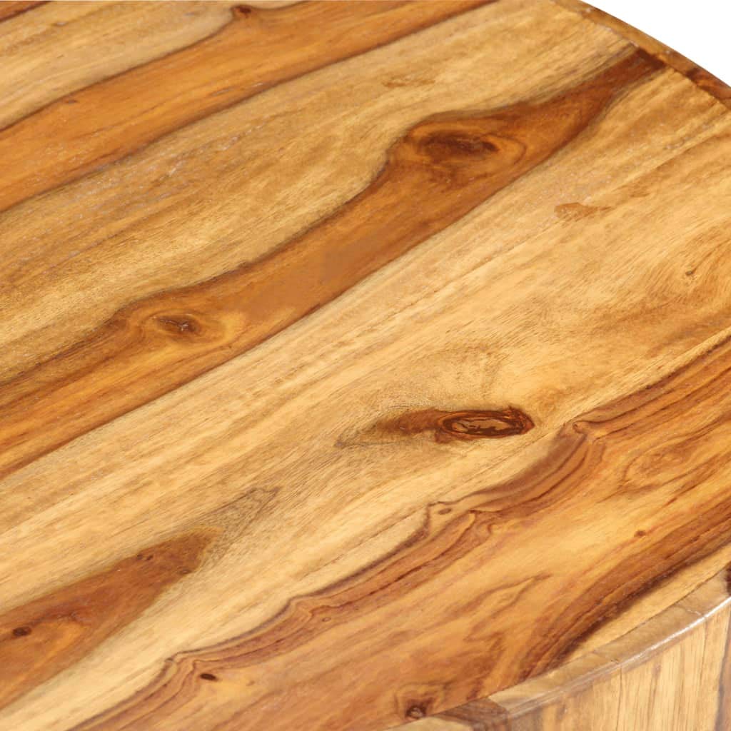 Round Coffee Table 25.6"x11.8" Solid Sheesham Wood C312