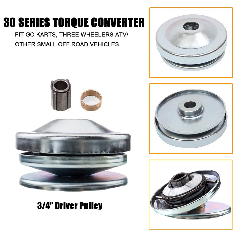 6.5 HP Torque Converter Clutch Driver Pulley 3/4" Bore 10T B931