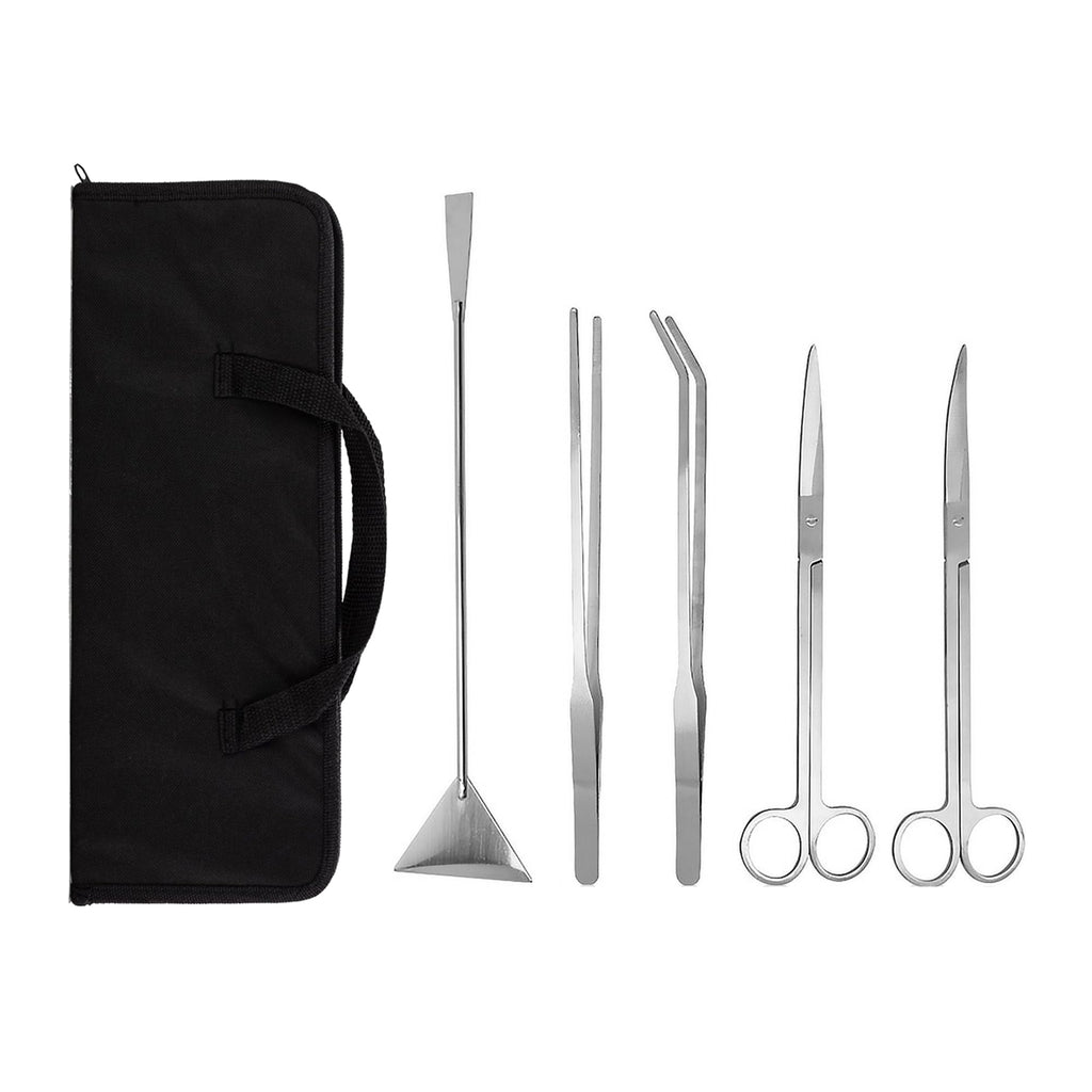 5 in 1 Aquarium Scissors Tweezers Spatula Stainless Steel Aquascaping Tools I4072