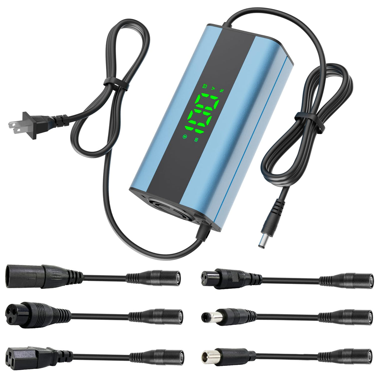 54.6V 2A Electric Scooter Charger with 6-in-1 Universal Plug V495