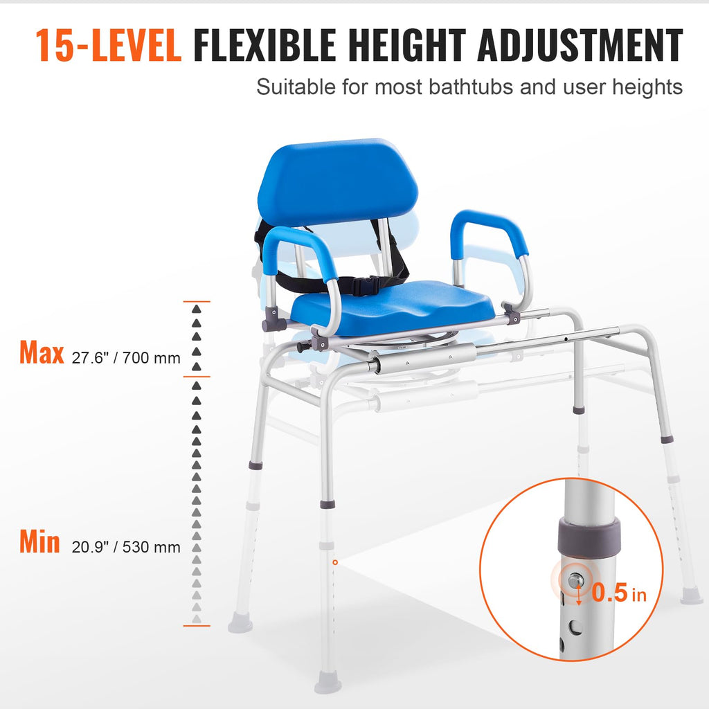Sliding Tub Transfer Bench with 360 Degree Swivel Seat A22242