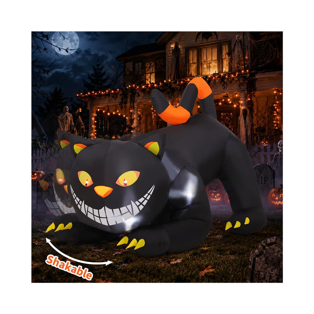6 FT Halloween Inflatable Black Cat with LED Lights Y132