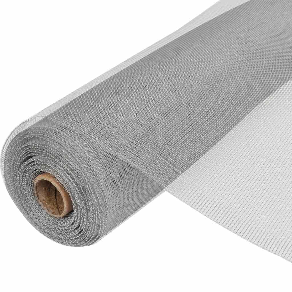 Aluminum Mesh Screen 39.4x196.9 Inches Silver B217442