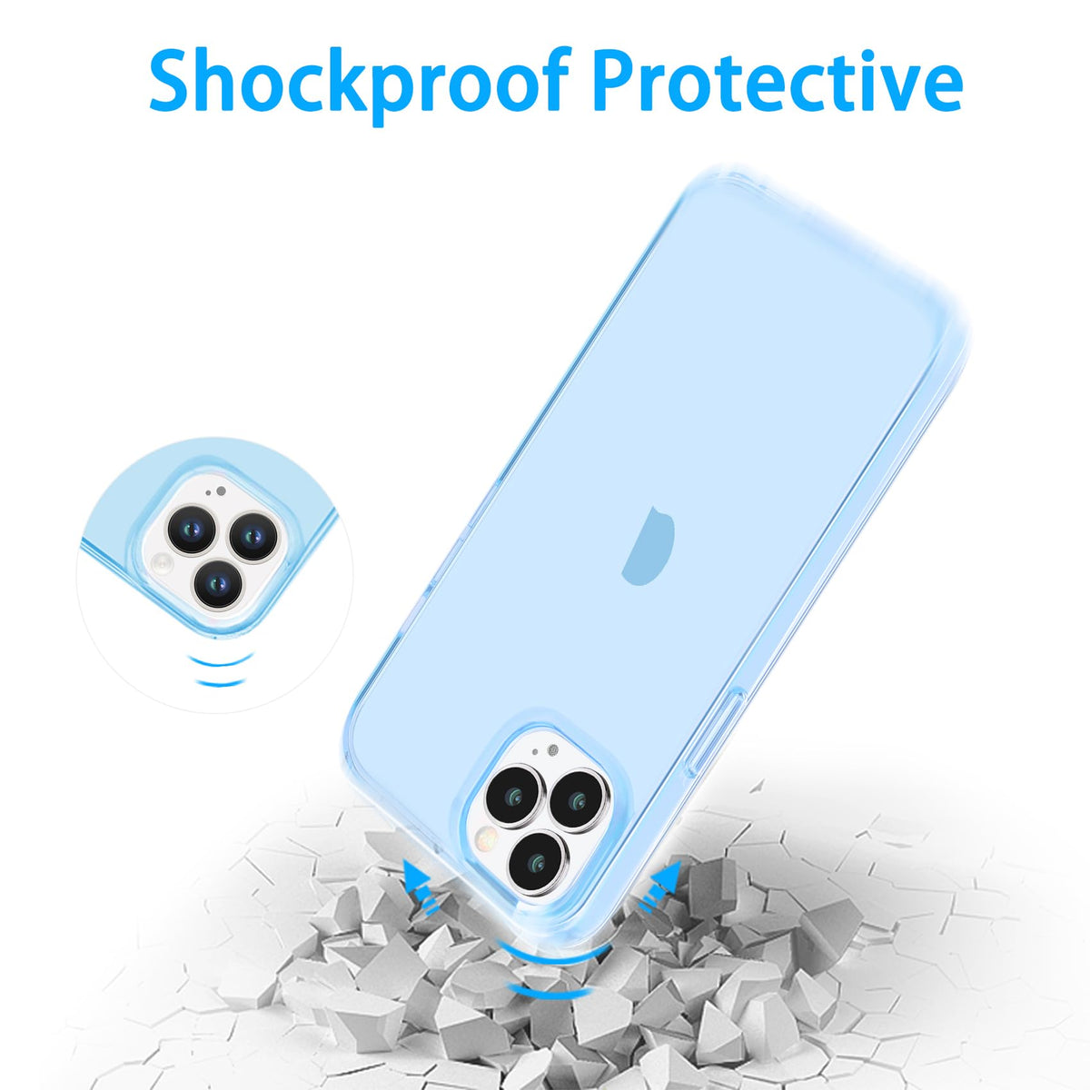 Clear Soft Shockproof Slim Thin Blue Phone Case T915