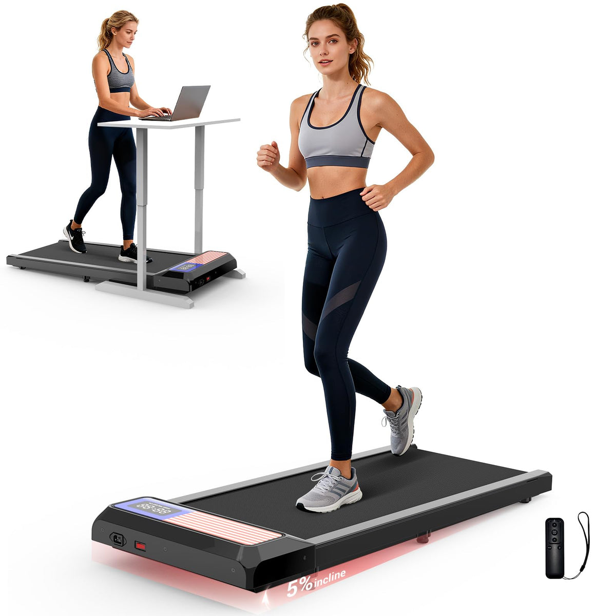 2.5HP Portable Walking Pad Treadmill with 8% Incline E30272