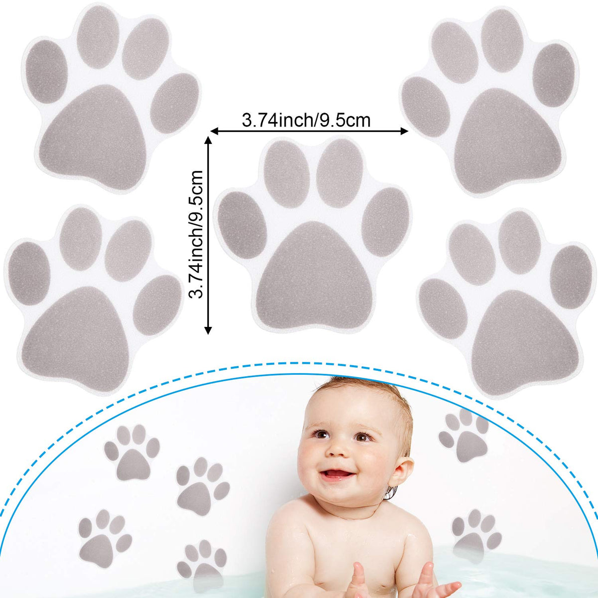 20 Pcs Non Slip Bathtub Sticker O668164