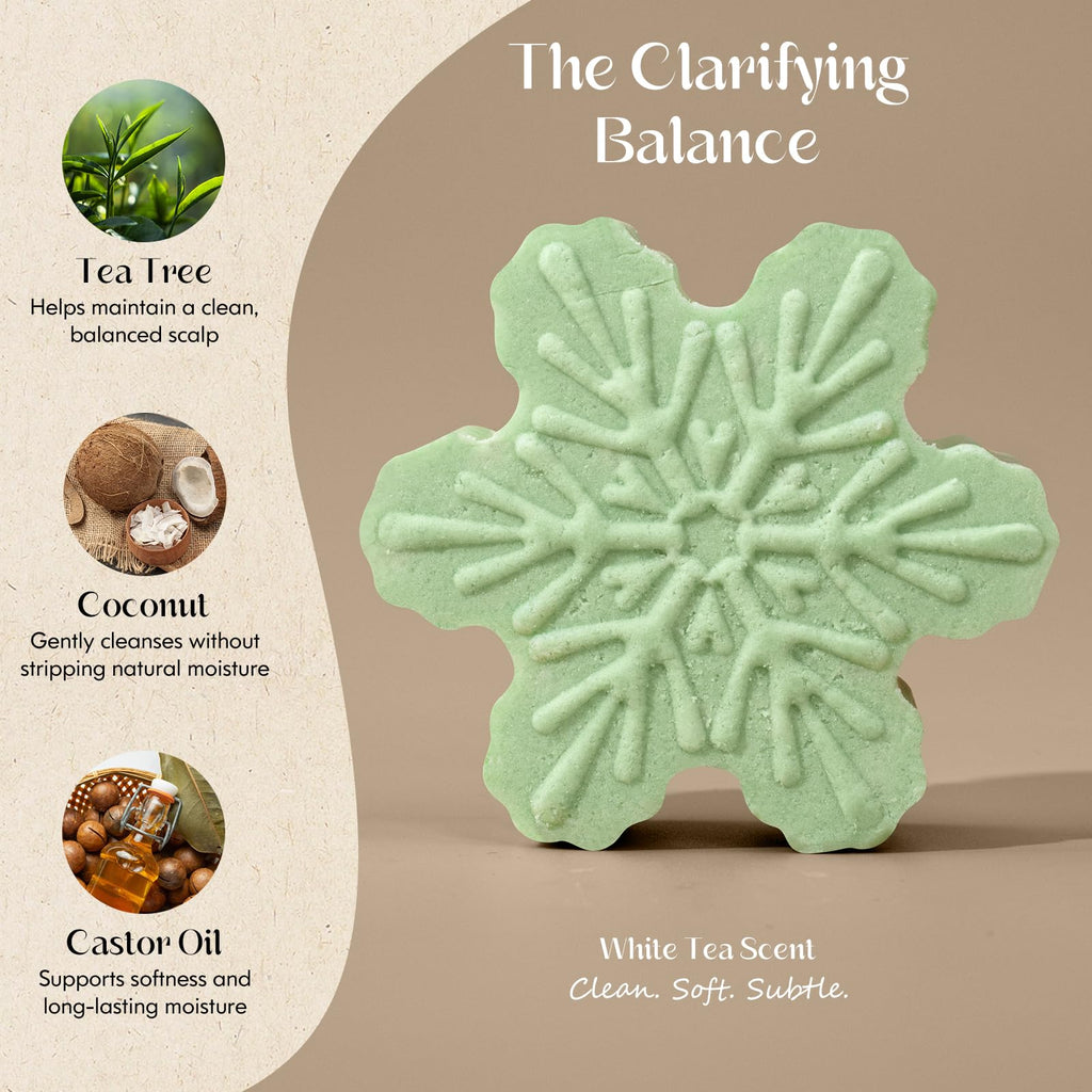 Tea Tree Clarifying Shampoo Bar & Rice Water Protein Conditioner Bar Set 2 pack D9824
