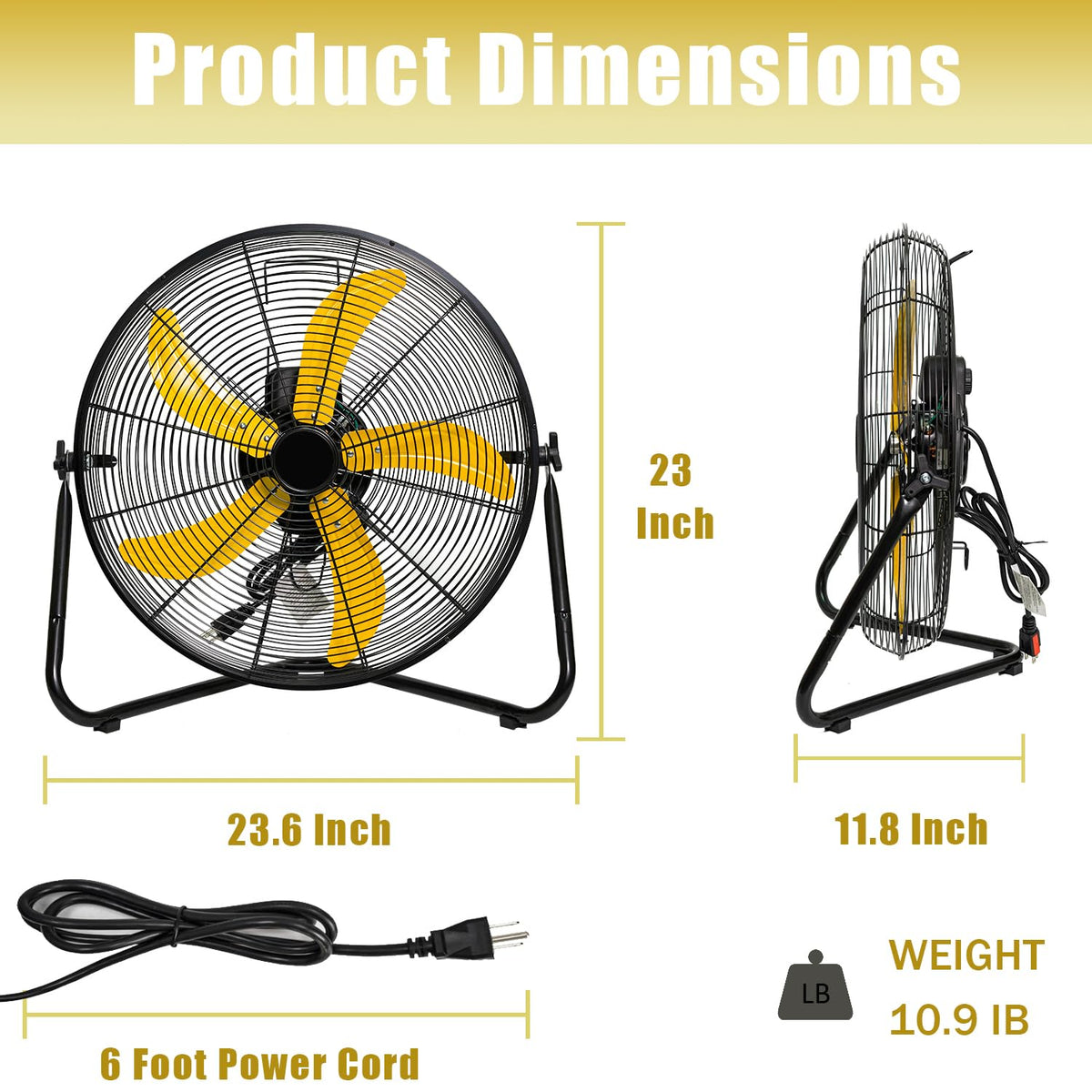 20 Inch 3-Speed High Velocity Floor Fan M8271