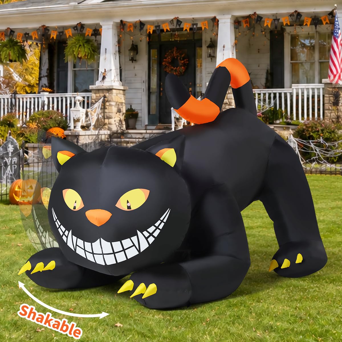 6 FT Halloween Inflatable Black Cat with LED Lights Y132