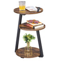 Small Round 3-Tier Side Table with Storage Shelves E26174