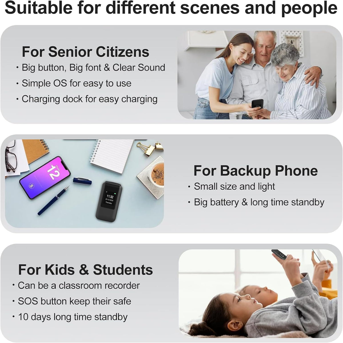 4G Unlocked Flip Phone Dual Screen S525